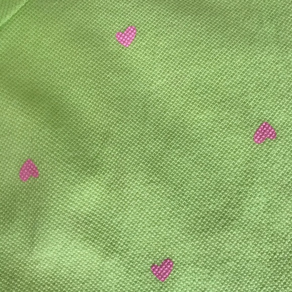 Girls size 12 green with pink hearts cotton dress. - Picture 7 of 11